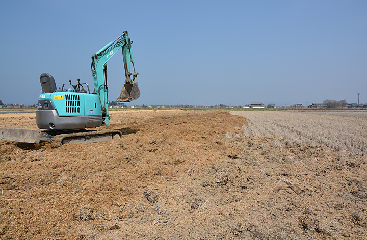 籾殻の整地
