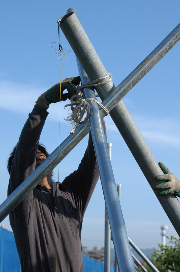 防鳥棚の支柱